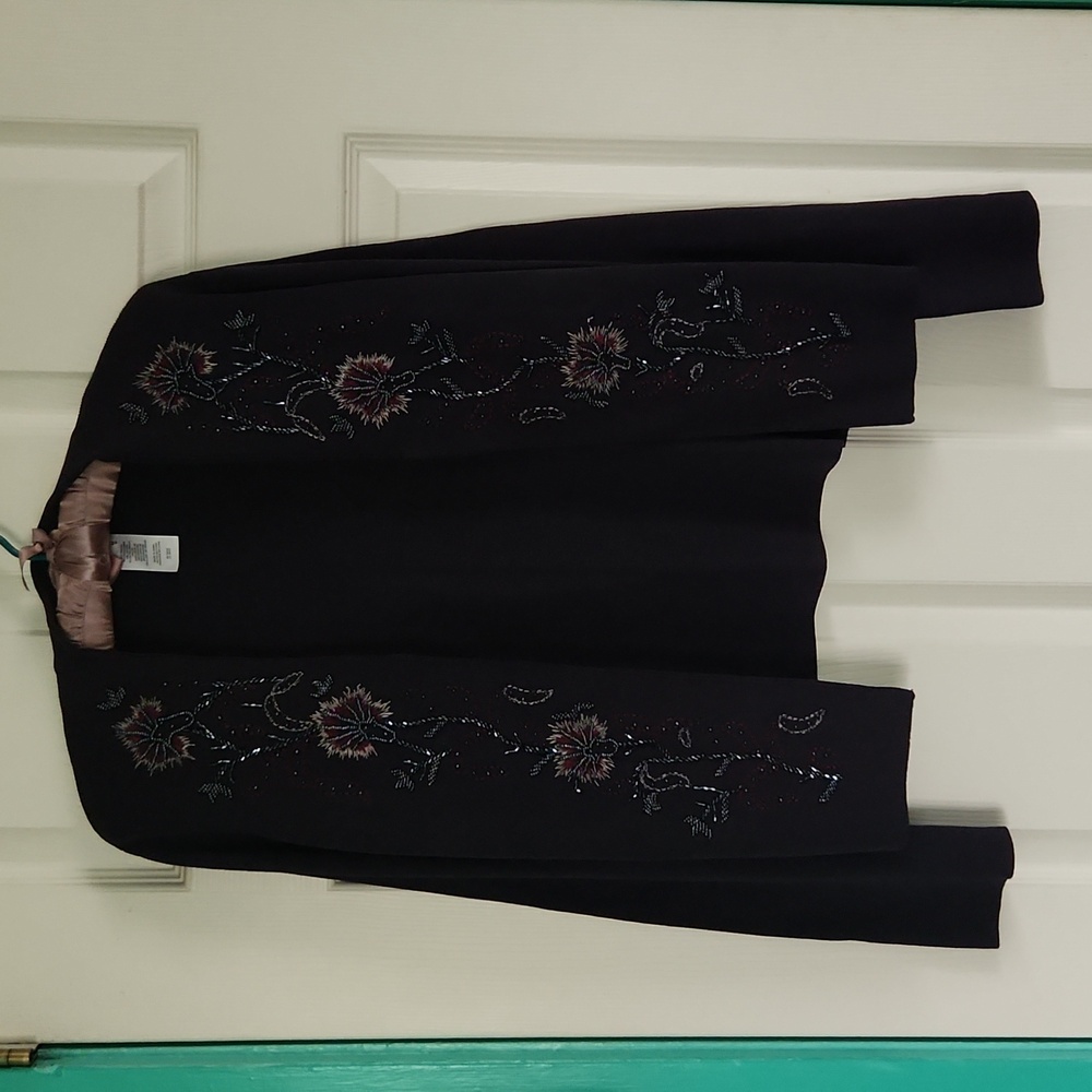 Beaded flower cardigan